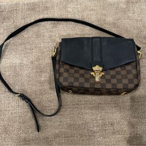 LOUIS VUITTON CLAPTON DAMIER EBENE CROSSBODY BAG BROWN